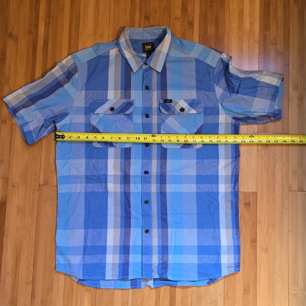 Lee Men's Casual Blue Checkered Shirt
